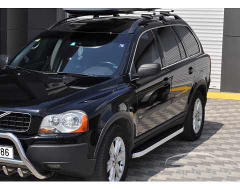 Пороги алюминиевые "Newstar Grey" для Volvo XC90